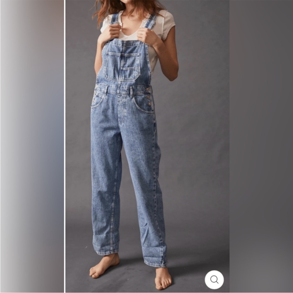 Free People We The Free Ziggy Denim Overalls in Powder Blue, size small